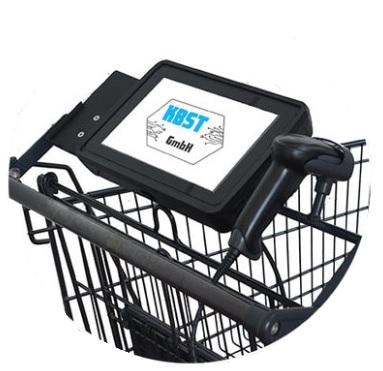 Корпуса BoPad для установки блока сканирования крепятся к обычной тележке для продуктов